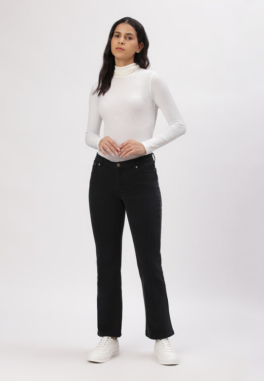 Black Low Rise Straight Jeans