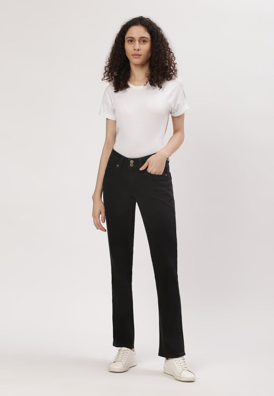 Black Low Rise Straight Jeans