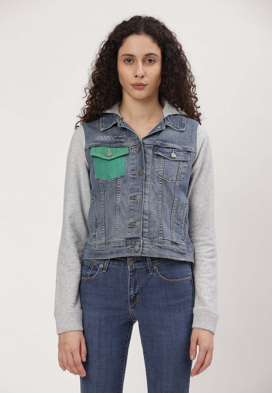 UnCrave Pledge | Mid Indigo Regular Trucker Jacket | Small