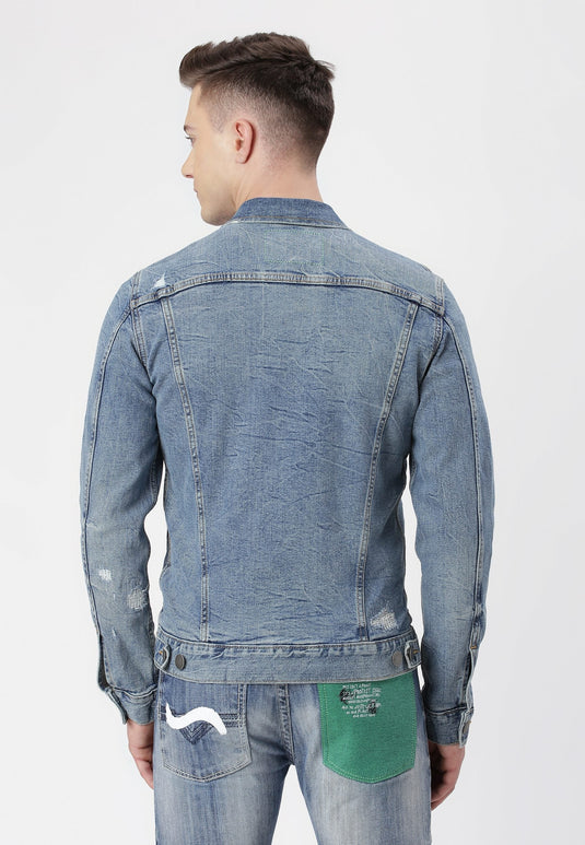 UnCrave Pledge | Mid Indigo Regular Trucker Jacket | Xtra Small