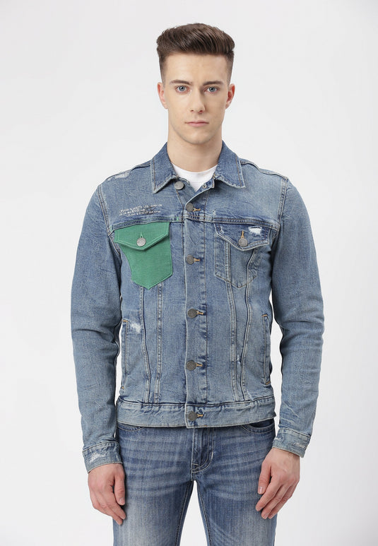 UnCrave Pledge | Mid Indigo Regular Trucker Jacket | Xtra Small