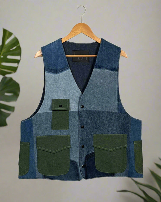 Upcycled Denim Gilet Jacket | G102