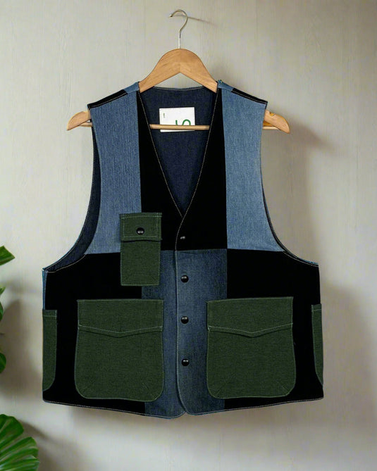 Upcycled Denim Gilet Jacket | G126
