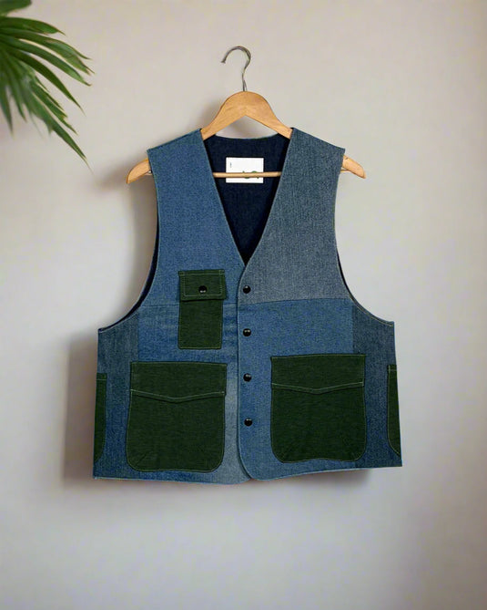 Upcycled Denim Gilet Jacket | G134