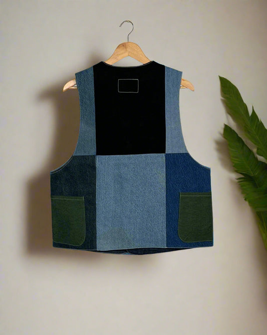Upcycled Denim Gilet Jacket | G138