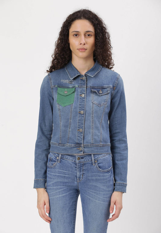 UnCrave Pledge | Mid Indigo Regular Trucker Jacket | Xtra Small