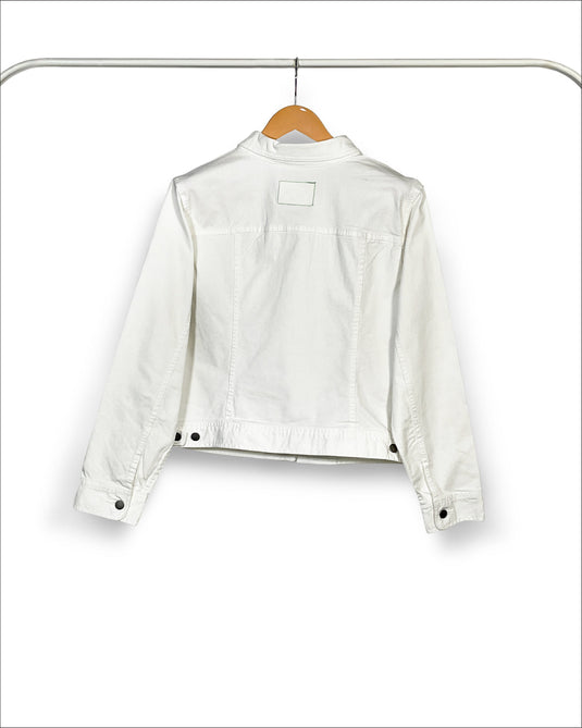 UnCrave Pledge | White Regular Trucker Jacket | Extra Extra Large