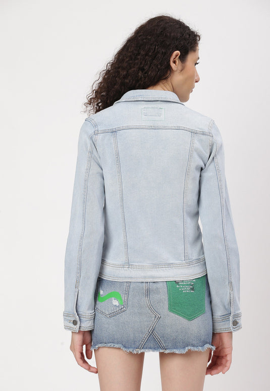 UnCrave Pledge | Light Indigo Regular Trucker Jacket | Extra Small