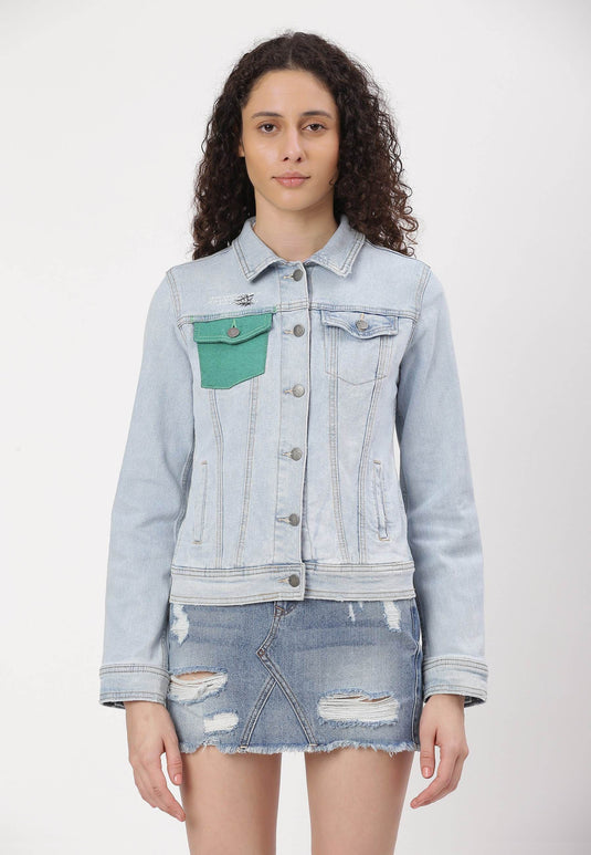 UnCrave Pledge | Light Indigo Regular Trucker Jacket | Extra Small