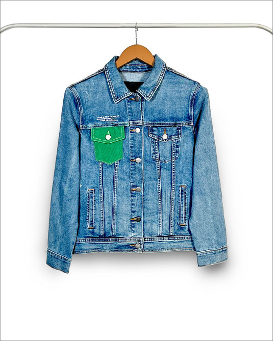 UnCrave Pledge | Mid Indigo Regular Trucker Jacket | Large