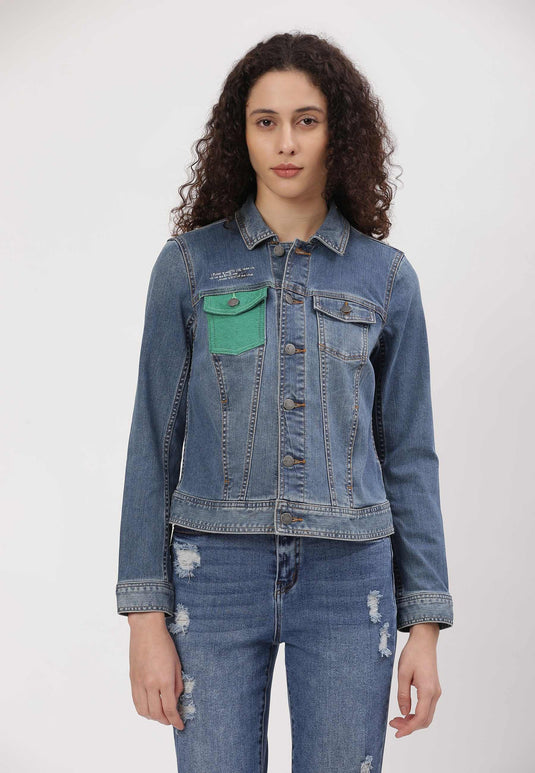 UnCrave Pledge | Mid Indigo Regular Trucker Jacket | Small