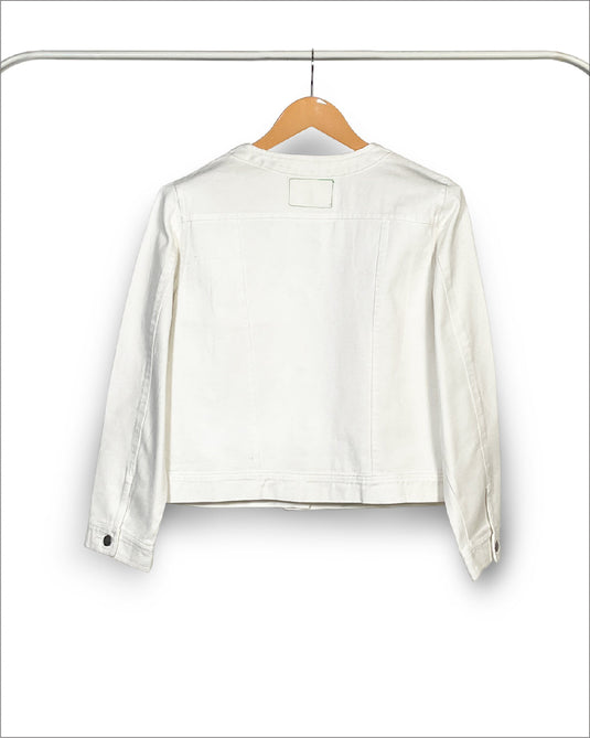 UnCrave Pledge | White Regular Trucker Jacket | Extra Large