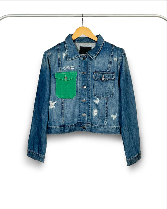 UnCrave Pledge | Mid Indigo Regular Trucker Jacket | Extra Large