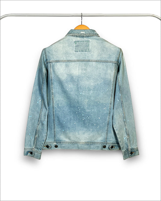 UnCrave Pledge | Light Indigo Long Trucker Jacket | Large