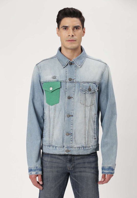 UnCrave Pledge | Light Indigo Regular Trucker Jacket | Medium