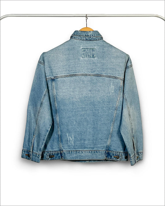 UnCrave Pledge | Light Indigo Long Trucker Jacket | Large