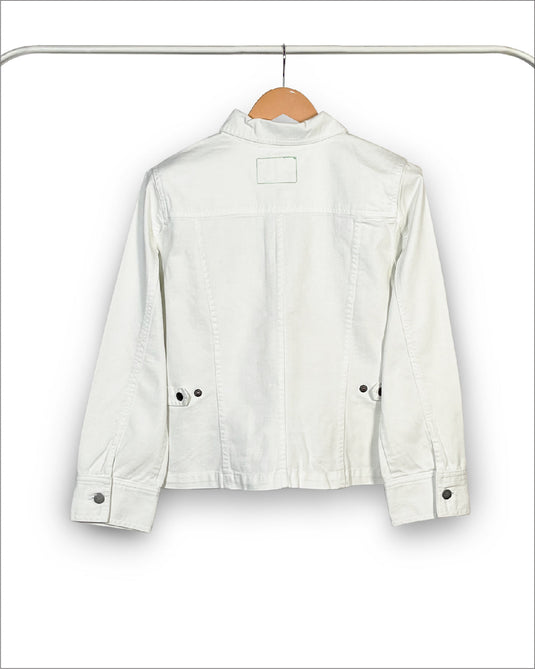 UnCrave Pledge | White Regular Trucker Jacket | Large