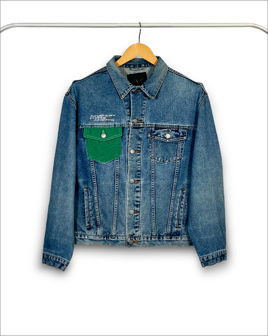 UnCrave Pledge | Mid Indigo Regular Trucker Jacket | Extra Extra Large