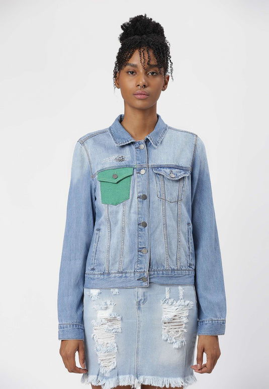 UnCrave Pledge | Light Indigo Regular Trucker Jacket | Medium