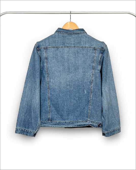 UnCrave Pledge | Mid Indigo Long Trucker Jacket | Large