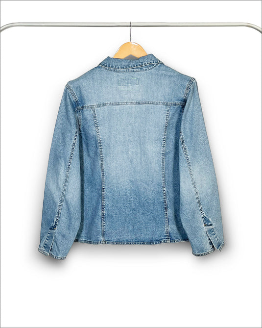 UnCrave Pledge | Light Indigo Long Trucker Jacket | Extra Large