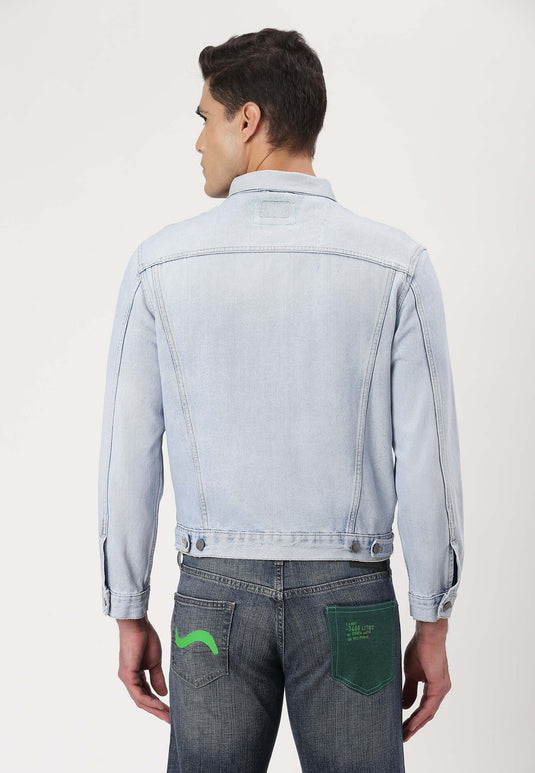 UnCrave Pledge | Light Indigo Regular Trucker Jacket | Medium