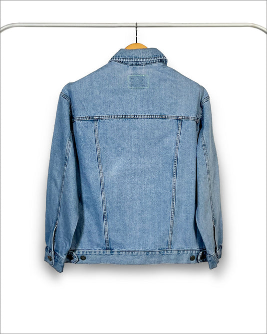 UnCrave Pledge | Light Indigo Long Trucker Jacket | Large