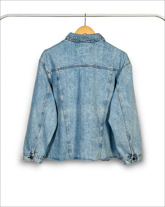 UnCrave Pledge | Light Indigo Long Trucker Jacket | Extra Extra Large