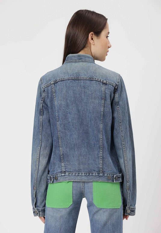 UnCrave Pledge | Mid Indigo Regular Trucker Jacket | Small