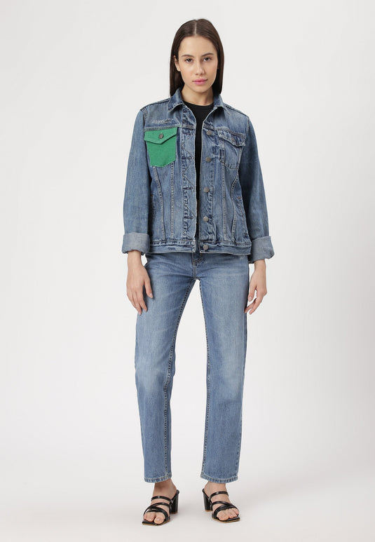 UnCrave Pledge | Mid Indigo Regular Trucker Jacket | Small