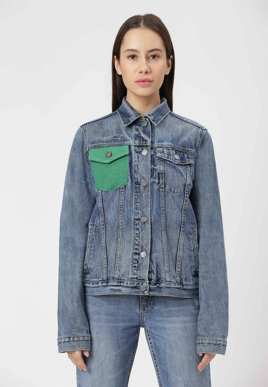 UnCrave Pledge | Mid Indigo Regular Trucker Jacket | Small