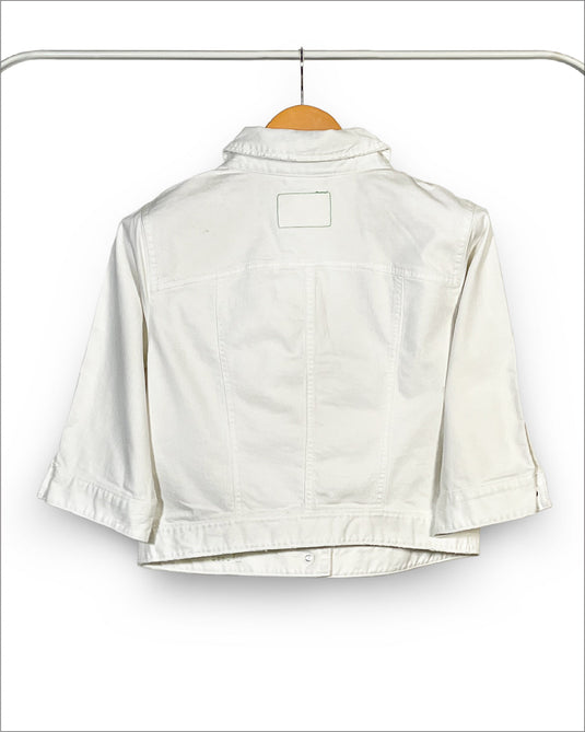 UnCrave Pledge | White Regular Trucker Jacket | Large