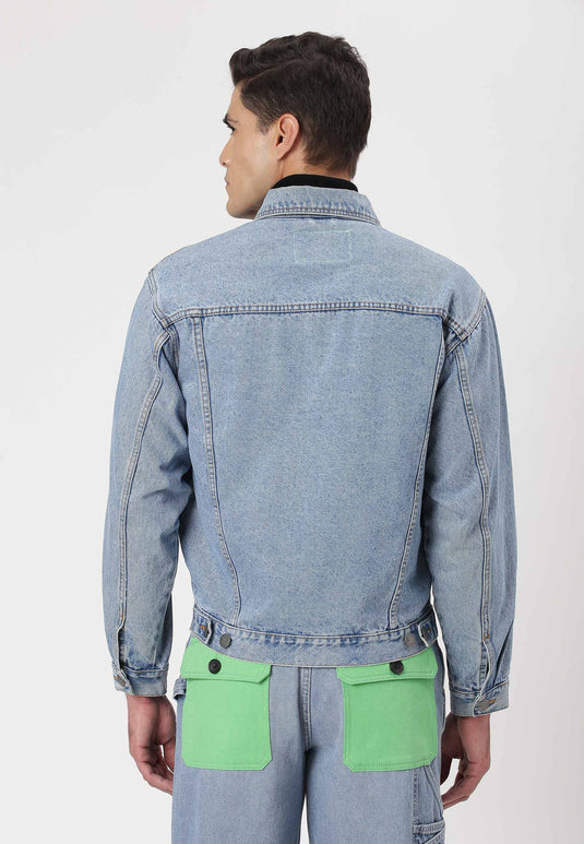 UnCrave Pledge | Light Indigo Regular Trucker Jacket | Medium