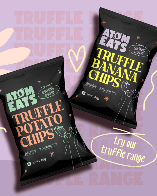 Atom Eats | Truffle Banana Chips, Pack of 2, Super Thin and Crunchy, 40 g each