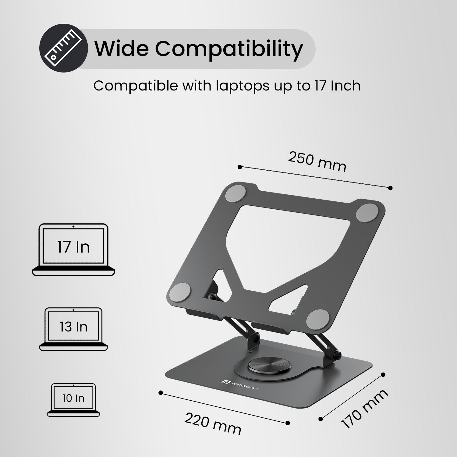 Grey My Buddy K11 ergonomics foldable & portable laptop stand support upto 17'' laptop 