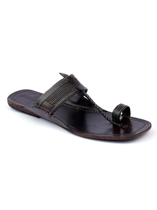 Flat Tip Elegance - Kolhapuri Chappal for Men