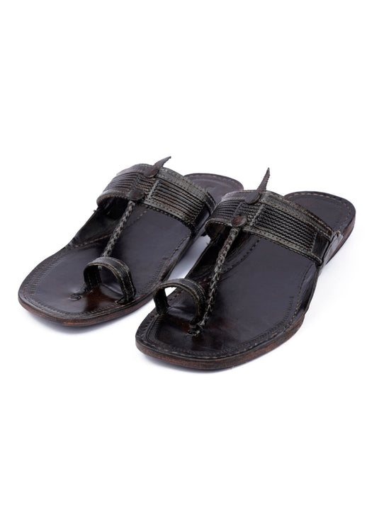 Flat Tip Elegance - Kolhapuri Chappal for Men