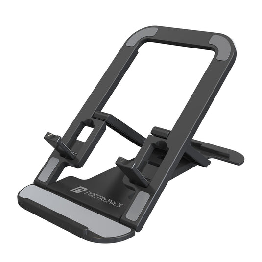 Black portroncis modesk 100 car mobile holder| buy best laptop stand and mobile holder by Portronics