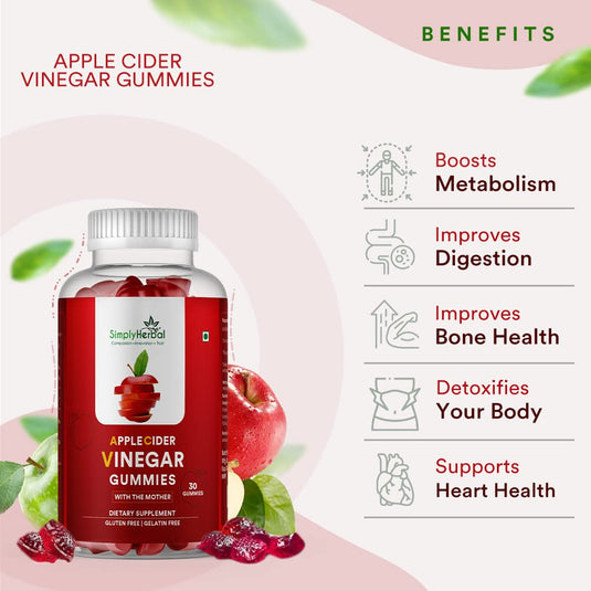 Simply Herbal Apple Cider Vinegar Gummies With The Mother - 30 Gummies