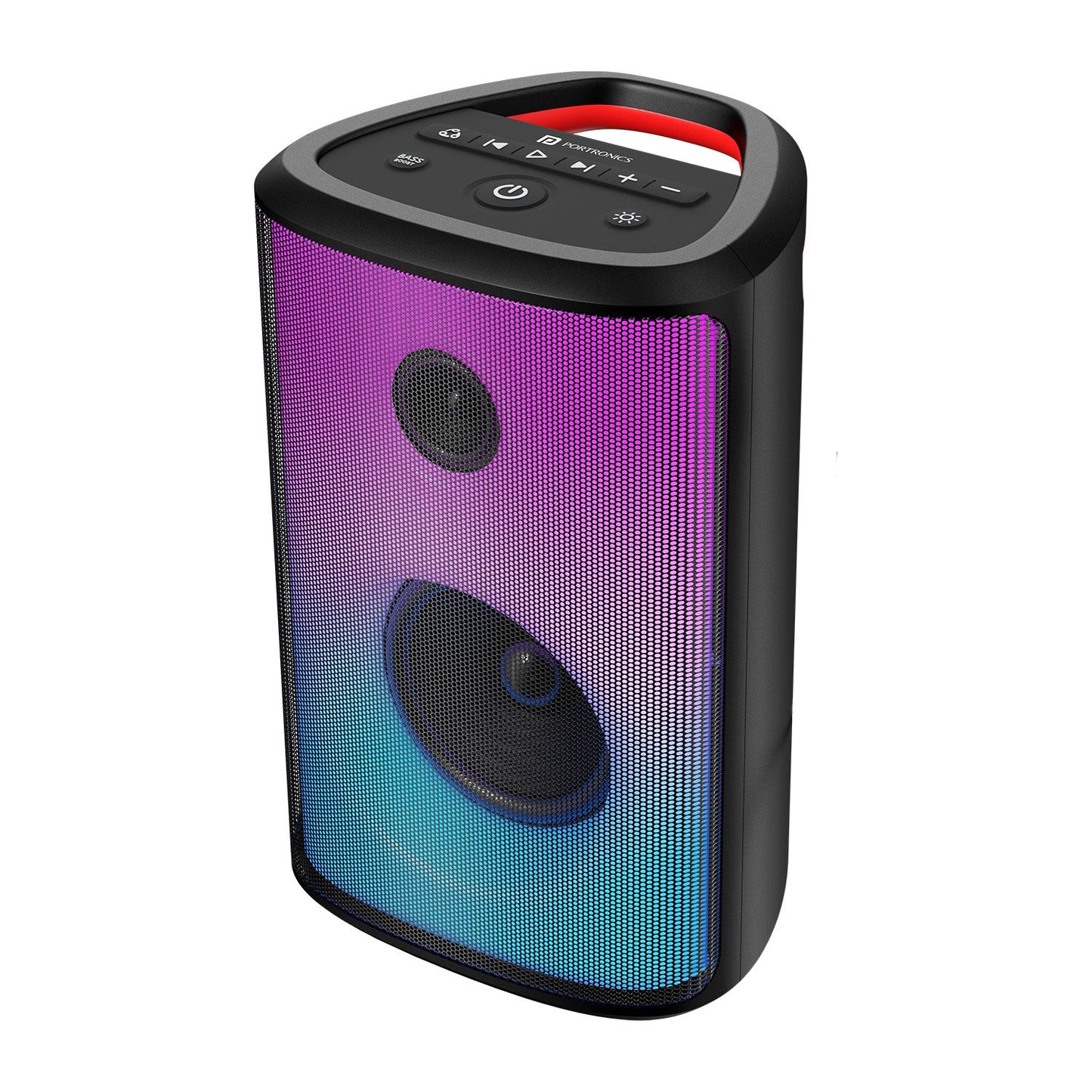 Black Portronics Dash 8 portable party speaker with 60w hd sound