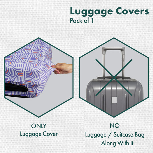 Travel Tango! Luggage Cover With Detachable Pouch, 100% Organic Cotton Lycra, Medium Size, Pack of 1