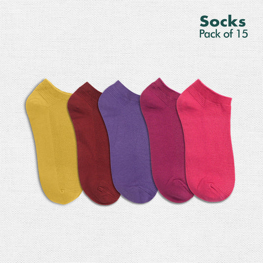 My Socks Drawer! Series 2! Unisex Socks, 100% Organic Cotton, Ankle Length, Pack of 15 + Free Tin Box