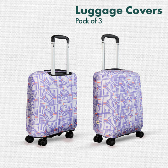 Travel Tango! Luggage Covers, 100% Organic Cotton Lycra, Small+Medium+Large Sizes, Pack of 3