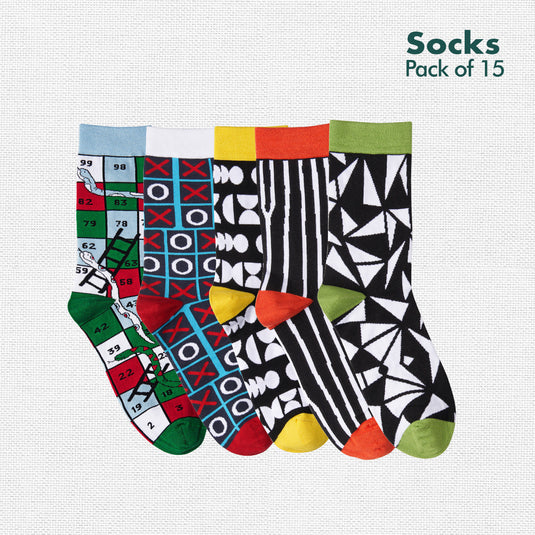 My Socks Drawer Series 3! Unisex Socks, 100% Bamboo, Crew Length, Pack of 15