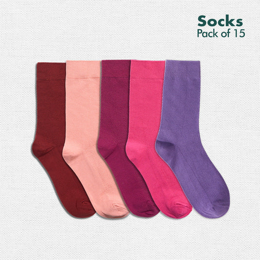 My Socks Drawer! Series 2! Unisex Socks, 100% Organic Cotton, Crew Length, Pack of 15 + Free Tin Box