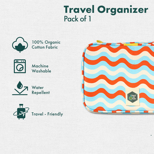 Groovy, Travel Organizer, 100% Organic Cotton, Large Size, Pack of 1