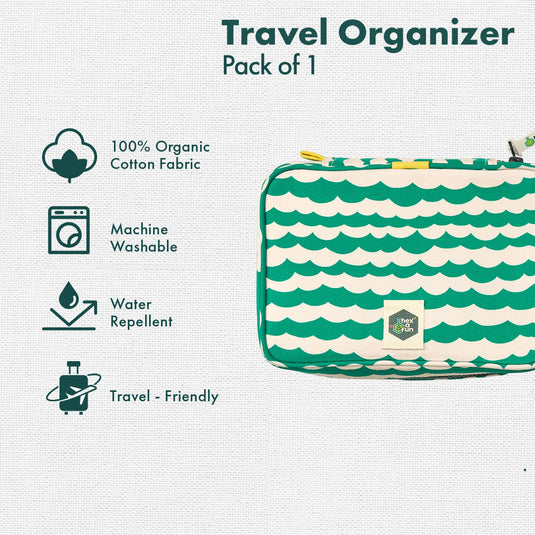 Striped, Travel Organizer, 100% Organic Cotton, Large Size, Pack of 1