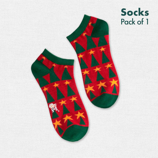 Mistletoe Mischief! Unisex Socks, 100% Organic Cotton, Ankle Length, Pack of 1