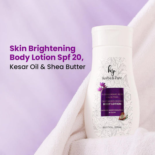 Deep Moisturising Body Lotion SPF 20, Kesar Oil and Shea Butte - herbs&purecom