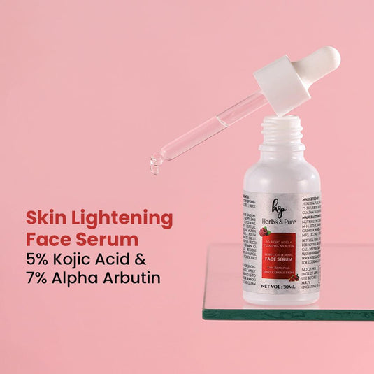 5% Kojic Acid & 7% Alpha Arbutin Skin Lightening Face Serum - herbs&purecom